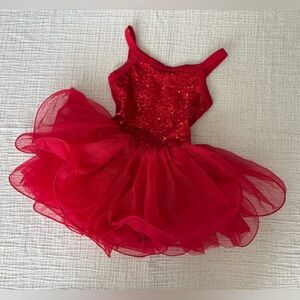 Red Sequin Kids Ballet Costume